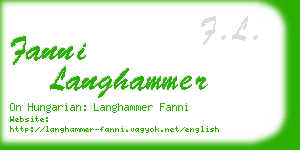 fanni langhammer business card